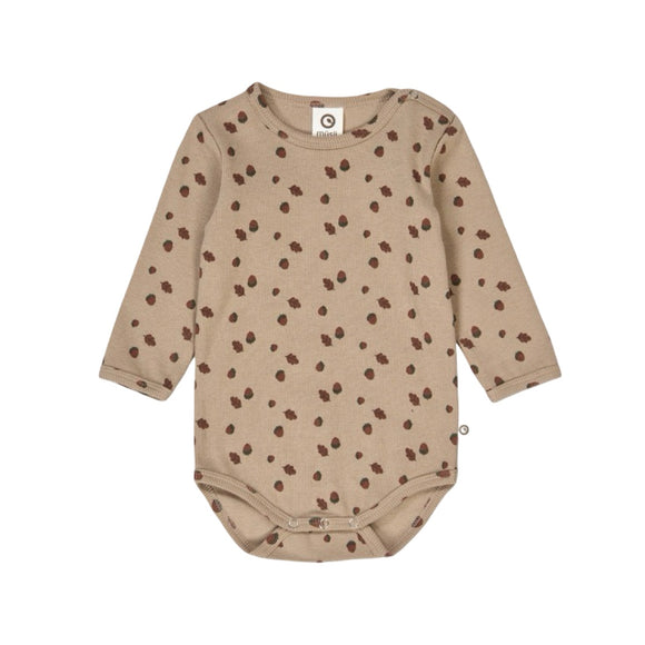 Müsli Ribbed Onesie - Acorns
