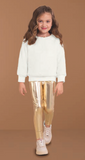 Milon Fun Fur Shirt & Gold Leggings