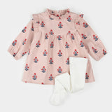 Petit Lem Poppy Print on Rose Brushed Twill Dress Set