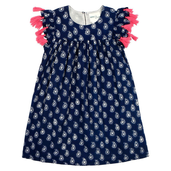 Poppet & Fox Tassel Sleeved Smock Dress