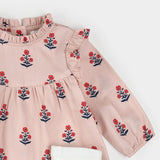 Petit Lem Poppy Print on Rose Brushed Twill Dress Set