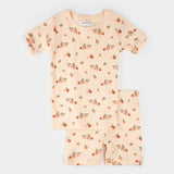 Petit Lem Agrumes Print on Ribbed Barely Coral Summer Sleep Set