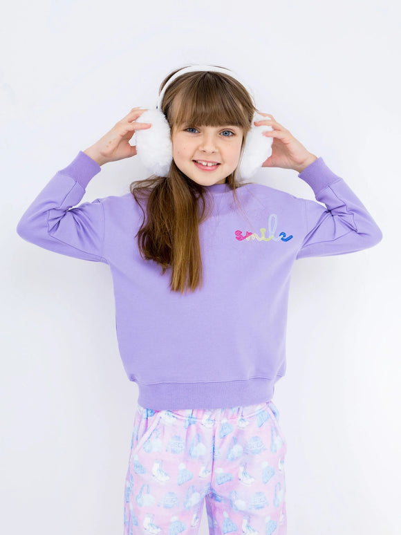Preppy Goose Smile Embroidered Sweatshirt