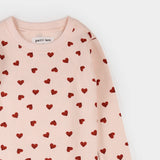 Petit Lem Pink Hearts on Peony Waffle PJ Set