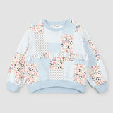 Miles the Label Floral Patchwork Print on Celestial Sweatshirt