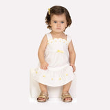 Milon Embroidered Yellow Bow Dress