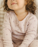 Quincy Mae Pointelle Long Sleeve Tee + Legging || Lilac Ditsy