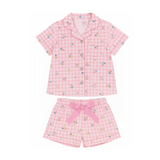 Preppy Goose - Gingham Floral Satin PJ Set