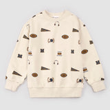Miles the Label Varsity Print on Birch Sweatshirt