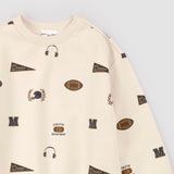 Miles the Label Varsity Print on Birch Sweatshirt