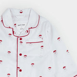 Petit Lem Smiling Santa Off-White Poplin PJ Set