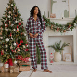 Petit Lem Scarlet Plaid Compact Flannel Women's Sleep Set