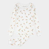 Petit Lem Carrots Print on Off-White PJ Set