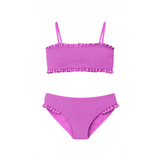 Limeapple - June Crinkle Ruffle Two Piece Swimsuit - Orchid