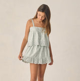 Rylee and Cru Eyelet Swing Top || Seafoam - Teen