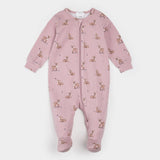 Petit Lem Fall Fawn Print on Twilight LunaKnit Sleeper