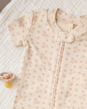 Quincy Mae Zip Short Sleeve Sleeper || Strawberries