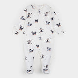 Petit Lem Rink Rover Print on Off-White LunaKnit Sleeper