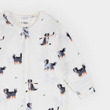 Petit Lem Rink Rover Print on Off-White LunaKnit Sleeper