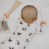 Petit Lem Rink Rover Print on Off-White LunaKnit Sleeper