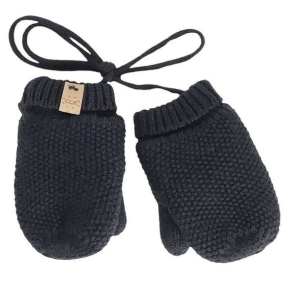 Calikids Cotton Knit Baby Mitten - Black Ink