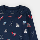 Petit Lem Goal Getters Print on Dress Blue PJ Set