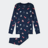 Petit Lem Goal Getters Print on Dress Blue PJ Set