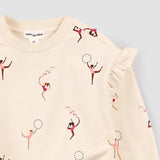 Miles the Label Gymnast Print on Birch Long-Sleeve Top