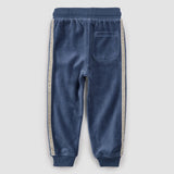 Miles the Label Retro Stripe on Miles Blue Velour Joggers