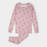 Petit Lem Fall Fawn Print on Twilight LunaKnit PJ Set