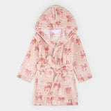 Petit Lem Ribbon Print on Misty Pink Plush Robe