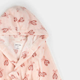Petit Lem Ballet Slippers Print on Light Pink Plush Robe