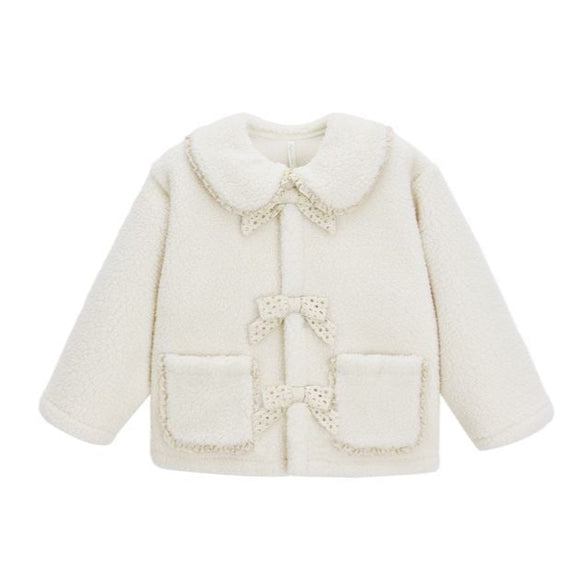 Rylee and Cru Shearling Collared Coat || Natural