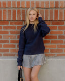 Rylee and Cru Teen Pleated Skirt || Navy Check