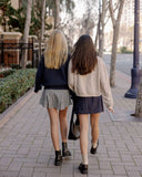 Rylee and Cru Teen Pleated Skirt || Navy Check