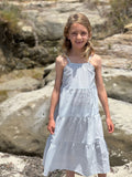 Vignette Sage Dress - Blue Stripe