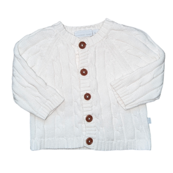 Elegant Baby Cable Knit Cardigan