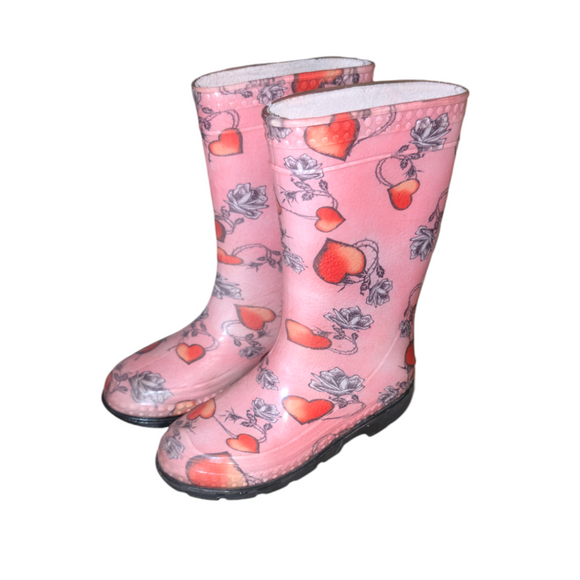 Rose Heart Jelly Rain Boots