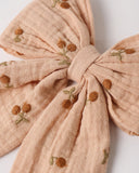 Rylee and Cru Oversized Bow || Cherry Embroidery