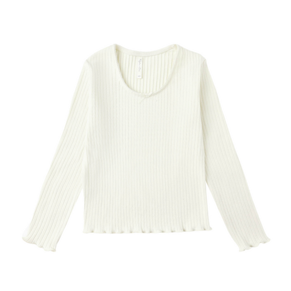 Rylee and Cru Ribbed Long Sleeve || Ivory