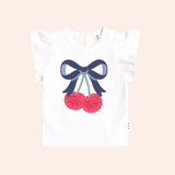 Hux Cherry Bow Frill Sleeve Tee