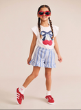 Hux Cherry Bow Frill Sleeve Tee