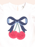 Hux Cherry Bow Frill Sleeve Tee