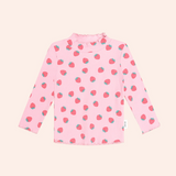 Hux Strawberry Print Rib Skivvy