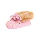 Amimoc Baby Leather Mocs with Sheepskin - Pink