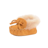 Amimoc Baby Leather Mocs with Sheepskin - Tan