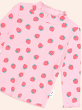Hux Strawberry Print Rib Skivvy