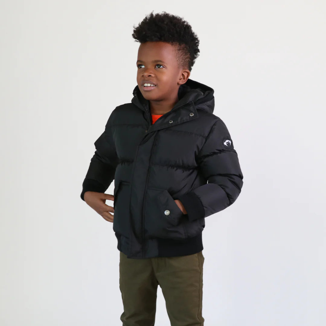Appaman Puffy Coat Black Little White Sneakers