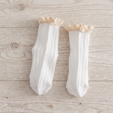 Girl's Lace Trim Socks - White