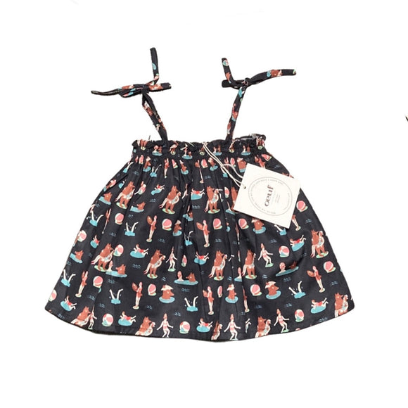 Oeuf Poplin Tank Top - Bear Print